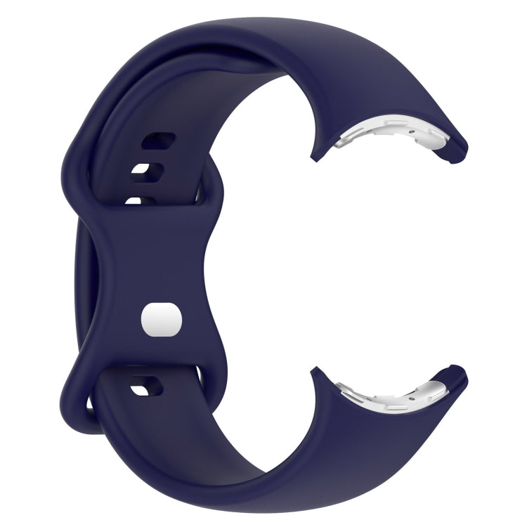 For Google Pixel Watch 2 Solid Color Silicone Watch Band, Size:S Size(Blue)