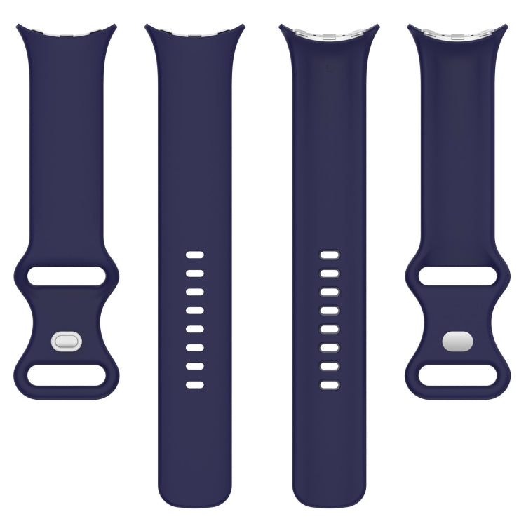 For Google Pixel Watch 2 Solid Color Silicone Watch Band, Size:S Size(Blue)