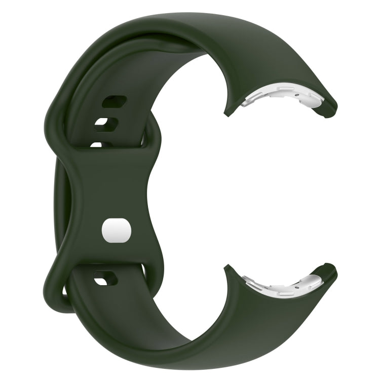 For Google Pixel Watch 2 Solid Color Silicone Watch Band, Size:S Size(Green) - Watch Bands by PMC TechLife | Online Shopping South Africa | PMC TechLife