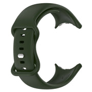 For Google Pixel Watch 2 Solid Color Silicone Watch Band, Size:S Size(Green)