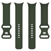 For Google Pixel Watch 2 Solid Color Silicone Watch Band, Size:S Size(Green)