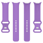For Google Pixel Watch 2 Solid Color Silicone Watch Band, Size:S Size(Purple)