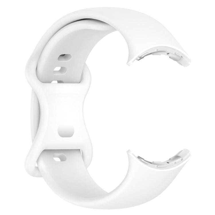 For Google Pixel Watch 2 Solid Color Silicone Watch Band, Size:L Size(White) - Watch Bands by PMC TechLife | Online Shopping South Africa | PMC TechLife