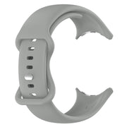 For Google Pixel Watch 2 Solid Color Silicone Watch Band, Size:L Size(Grey)