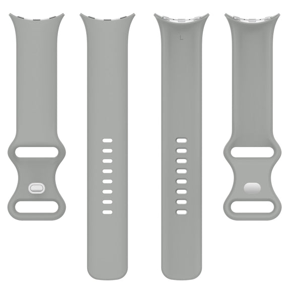 For Google Pixel Watch 2 Solid Color Silicone Watch Band, Size:L Size(Grey)