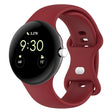 For Google Pixel Watch 2 Solid Color Silicone Watch Band, Size:L Size(Red) - Watch Bands by PMC TechLife | Online Shopping South Africa | PMC TechLife