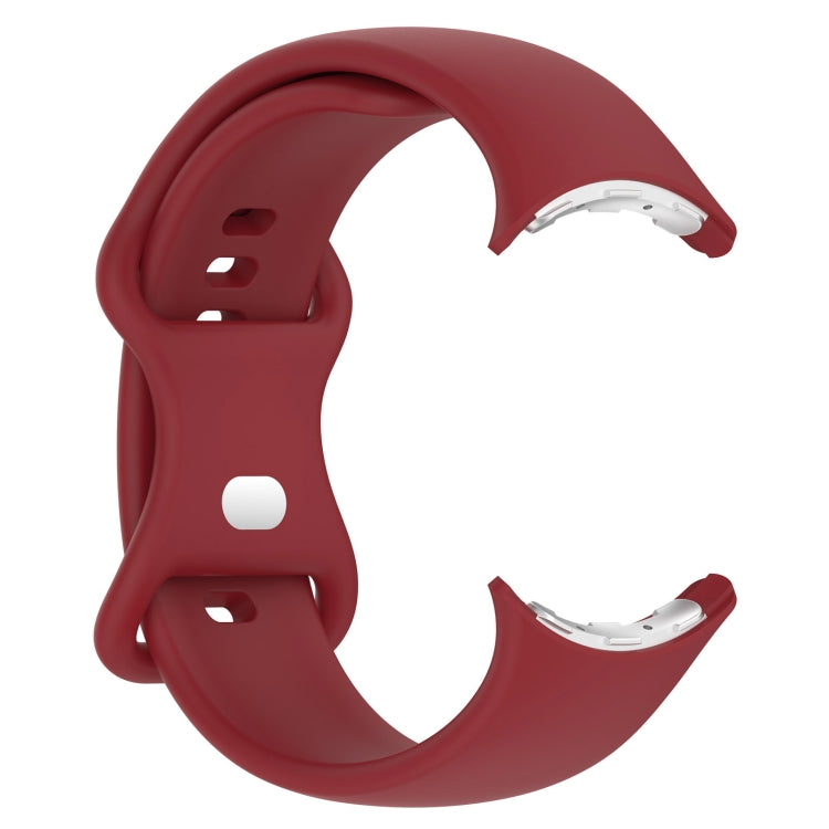 For Google Pixel Watch 2 Solid Color Silicone Watch Band, Size:L Size(Red) - Watch Bands by PMC TechLife | Online Shopping South Africa | PMC TechLife