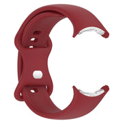 For Google Pixel Watch 2 Solid Color Silicone Watch Band, Size:L Size(Red)