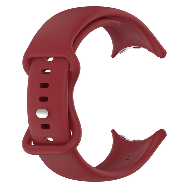For Google Pixel Watch 2 Solid Color Silicone Watch Band, Size:L Size(Red) - Watch Bands by PMC TechLife | Online Shopping South Africa | PMC TechLife