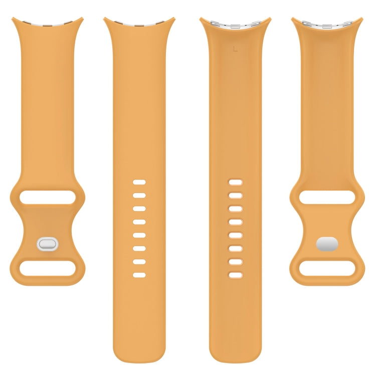 For Google Pixel Watch 2 Solid Color Silicone Watch Band, Size:L Size(Yellow)