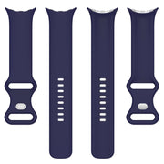For Google Pixel Watch 2 Solid Color Silicone Watch Band, Size:L Size(Blue)
