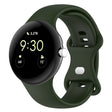 For Google Pixel Watch 2 Solid Color Silicone Watch Band, Size:L Size(Green) - Watch Bands by PMC TechLife | Online Shopping South Africa | PMC TechLife