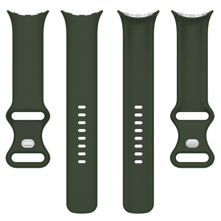 For Google Pixel Watch 2 Solid Color Silicone Watch Band, Size:L Size(Green)
