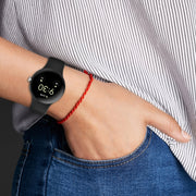 For Google Pixel Watch 2 Solid Color Silicone Watch Band, Size:L Size(Pink)