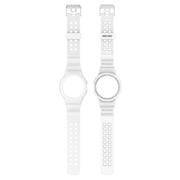For Google Pixel Watch 2 Integrated Fully Enclosed Silicone Watch Band(White)