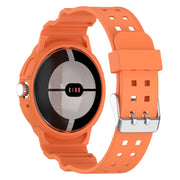 For Google Pixel Watch 2 Integrated Fully Enclosed Silicone Watch Band(Orange)
