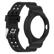 For Google Pixel Watch 2 Integrated Fully Enclosed Silicone Watch Band(Black)