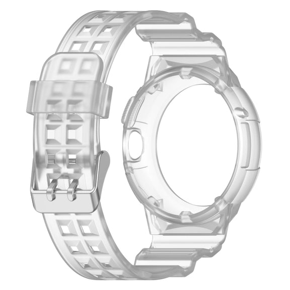 For Google Pixel Watch 2 Integrated Fully Enclosed Silicone Watch Band(Transparent)