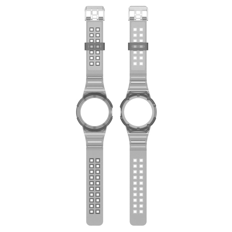 For Google Pixel Watch 2 Integrated Fully Enclosed Silicone Watch Band(Transparent Black) - Watch Bands by PMC TechLife | Online Shopping South Africa | PMC TechLife