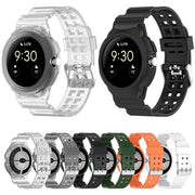 For Google Pixel Watch 2 Integrated Fully Enclosed Silicone Watch Band(White)