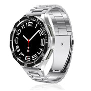 For Samsung Galaxy Watch6 Classic 43mm R950 Electroplate PC Case + Tempered Film + Watch Bezel Ring Set(Blue+Silver)