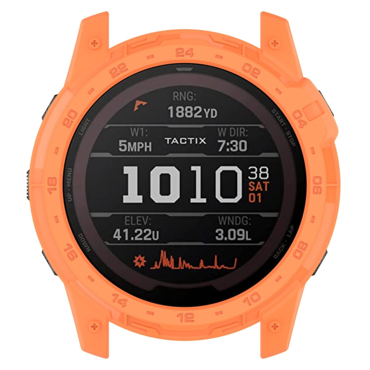 For Garmin Tactix 7 Amoled Armor Hollow TPU Watch Protective Case(Orange)