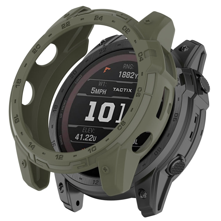 For Garmin Tactix 7 Amoled Armor Hollow TPU Watch Protective Case(Green) - Watch Cases by PMC TechLife | Online Shopping South Africa | PMC TechLife