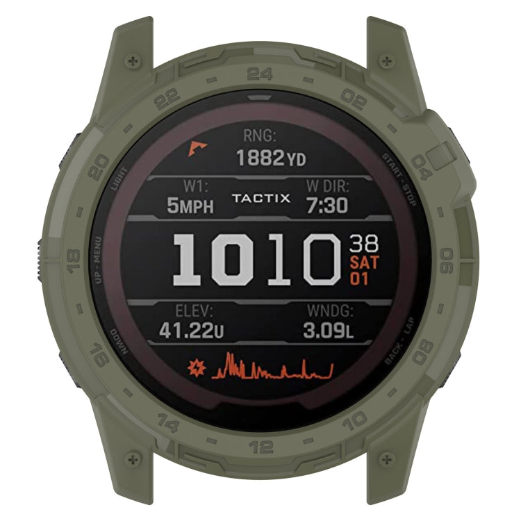 For Garmin Tactix 7 Amoled Armor Hollow TPU Watch Protective Case(Green) - Watch Cases by PMC TechLife | Online Shopping South Africa | PMC TechLife