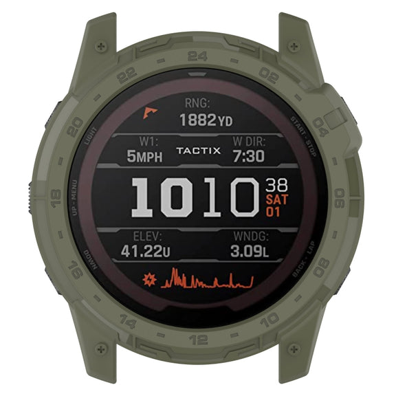 For Garmin Tactix 7 Amoled Armor Hollow TPU Watch Protective Case(Green)