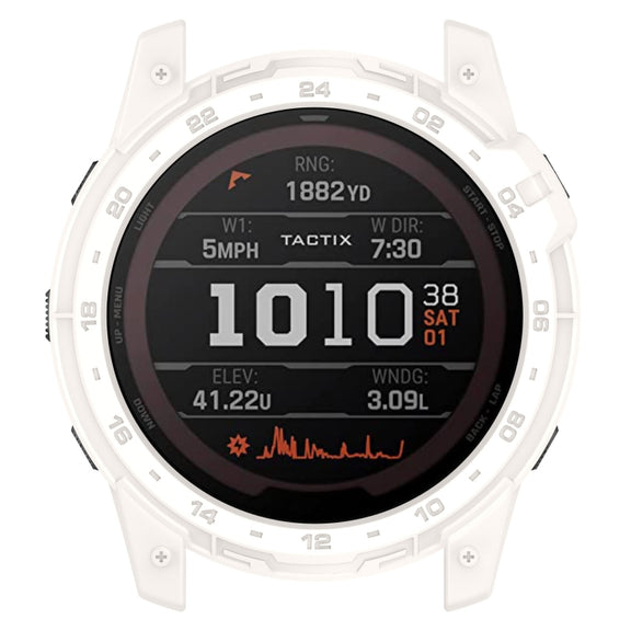 For Garmin Tactix 7 Amoled Armor Hollow TPU Watch Protective Case(Ivory White)