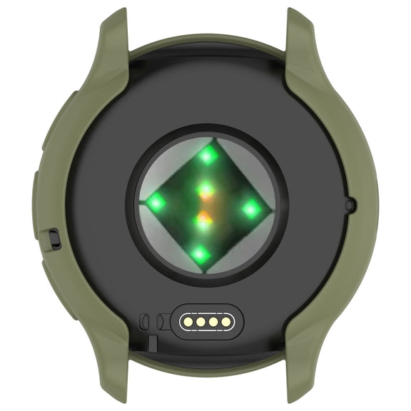 Compatible with Garmin Venu 3S Half Pack Hollow TPU Armor Watch Protective Case(Green)