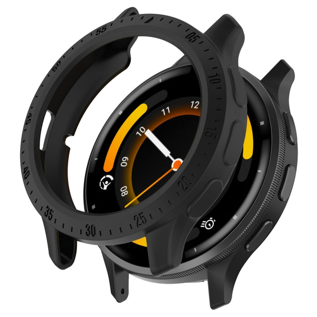 Compatible with Garmin Venu 3S Half Pack Hollow TPU Armor Watch Protective Case(Black)