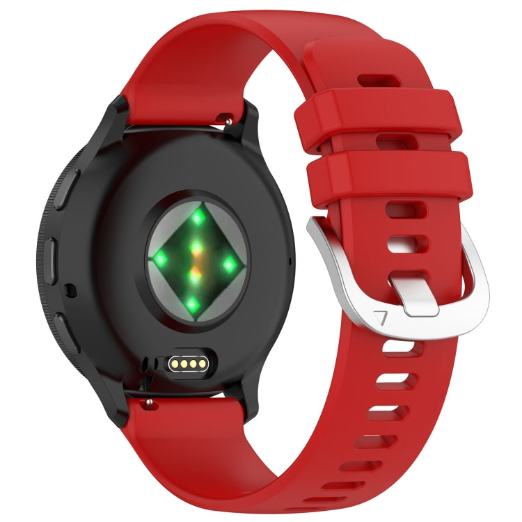 For Garmin Venu 3 Liquid Glossy Silver Buckle Silicone Watch Band(Red) - Watch Bands by PMC TechLife | Online Shopping South Africa | PMC TechLife