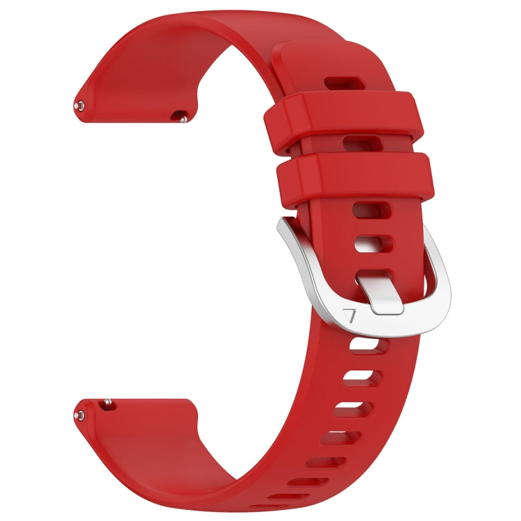 For Garmin Venu 3 Liquid Glossy Silver Buckle Silicone Watch Band(Red) - Watch Bands by PMC TechLife | Online Shopping South Africa | PMC TechLife