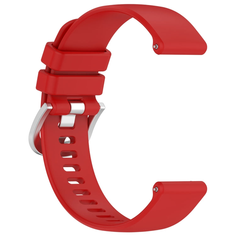 For Garmin Venu 3 Liquid Glossy Silver Buckle Silicone Watch Band(Red) - Watch Bands by PMC TechLife | Online Shopping South Africa | PMC TechLife