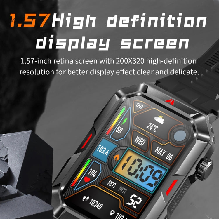 CF26 1.57inch BT5.2 Smart Bracelet Support Sleep Detection, Style:Silicone Strap(Silver) - free shipping - PMC TechLife - Order now!