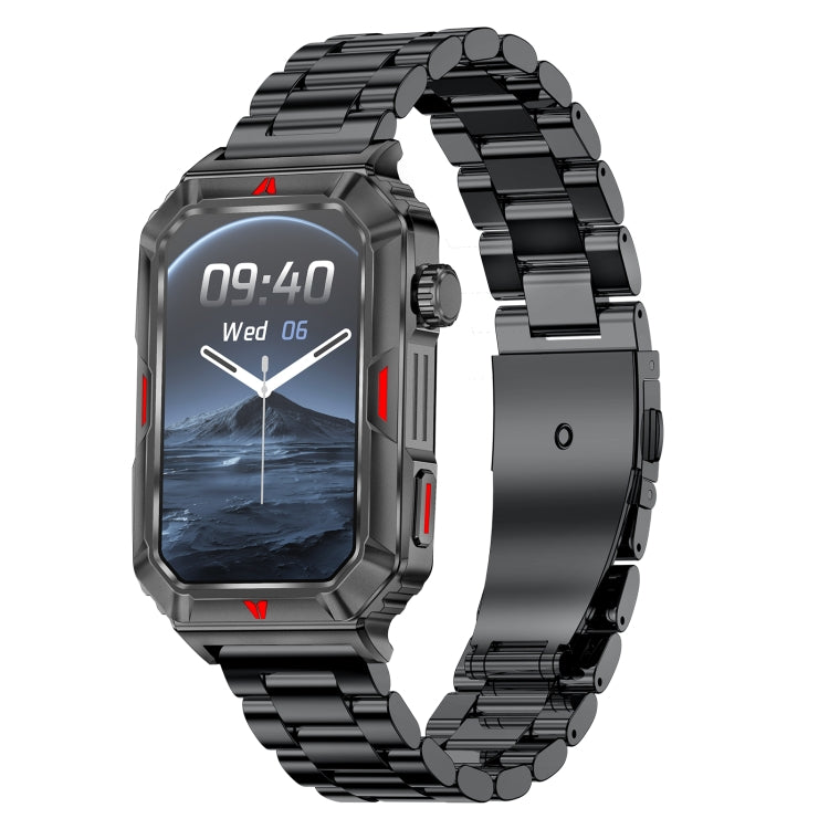 CF26 1.57inch BT5.2 Smart Bracelet Support Sleep Detection, Style:Steel Strap(Black) - free shipping - PMC TechLife - Order now!