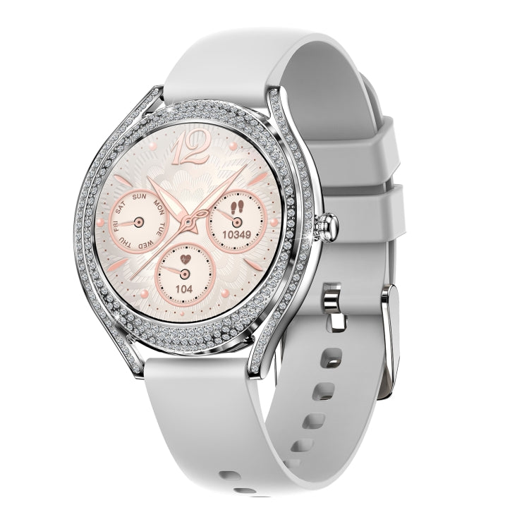 V66 1.28inch BT5.0 Smart Watch Support Heart Rate/ Sleep Detection, Style:Silicone Strap(Silver) - free shipping - PMC TechLife - Order now!