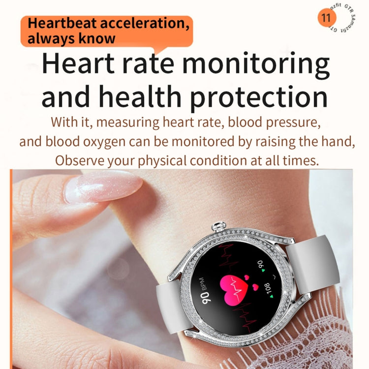 V66 1.28inch BT5.0 Smart Watch Support Heart Rate/ Sleep Detection, Style:Silicone Strap(Silver)