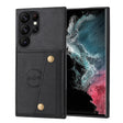 For Samsung Galaxy S24 Ultra 5G Double Buckle Card Slots Magnetic Phone Case(Black) - Galaxy S24 Ultra 5G Cases by PMC TechLife | Online Shopping South Africa | PMC TechLife | Buy Now Pay Later Mobicred