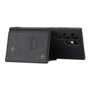 For Samsung Galaxy S24 Ultra 5G Double Buckle Card Slots Magnetic Phone Case(Black)