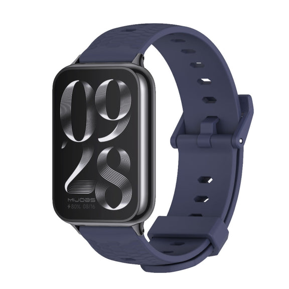 For Xiaomi Mi Band 8 Pro Mijobs Honeycomb Texture Silicone Watch Band(Midnight Blue Black)