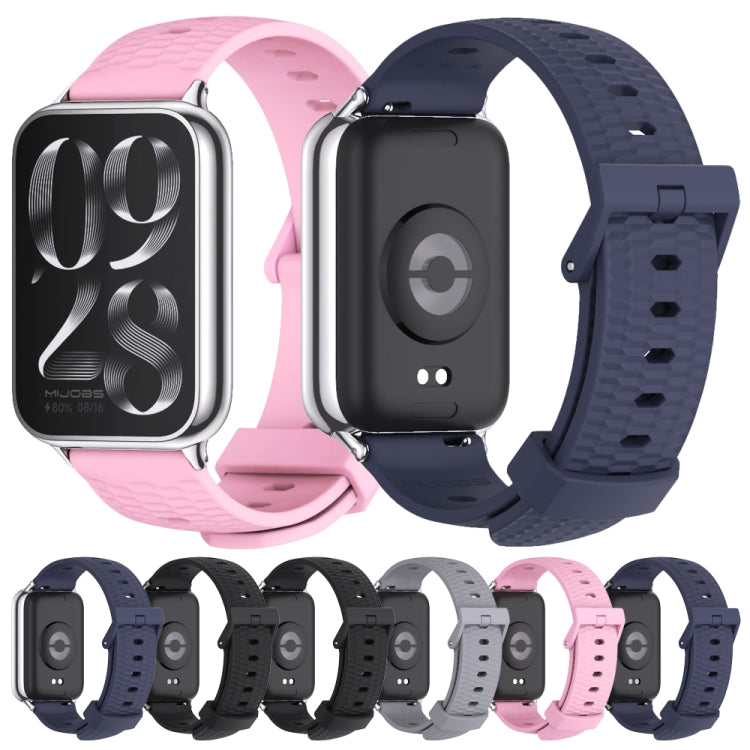 For Xiaomi Mi Band 8 Pro Mijobs Honeycomb Texture Silicone Watch Band(Midnight Blue Black) - Watch Bands by MIJOBS | Online Shopping South Africa | PMC TechLife