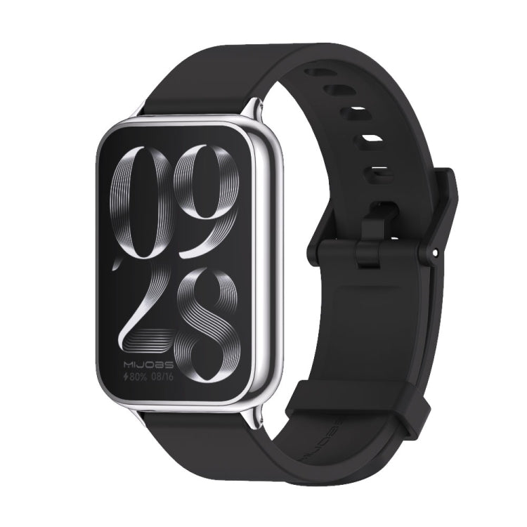 For Xiaomi Mi Band 8 Pro Mijobs Silicone Breathable Watch Band(Black Silver) - Watch Bands by MIJOBS | Online Shopping South Africa | PMC TechLife