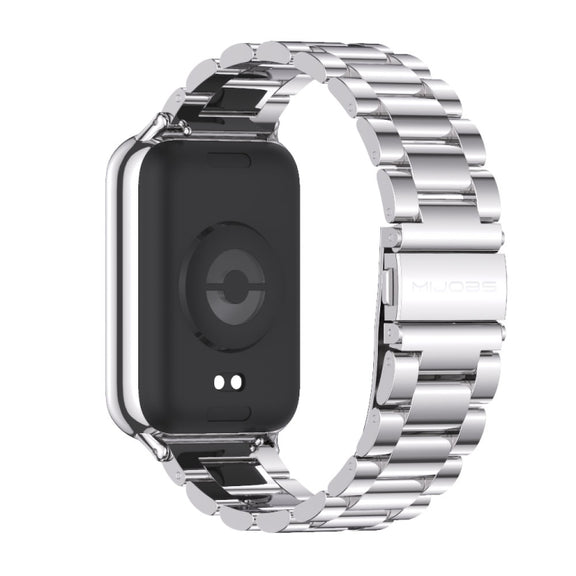 For Xiaomi Smart Band 9 Pro / 8 Pro Mijobs Three Beads Stainless Steel Watch Band(Silver)