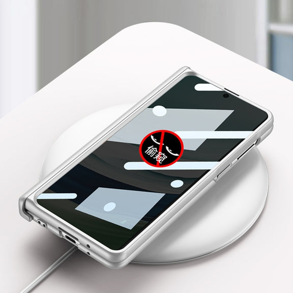 For Huawei Mate X5 GKK Wristband Integrated Privacy Film Magnetic Hinge Phone Case(Silver)