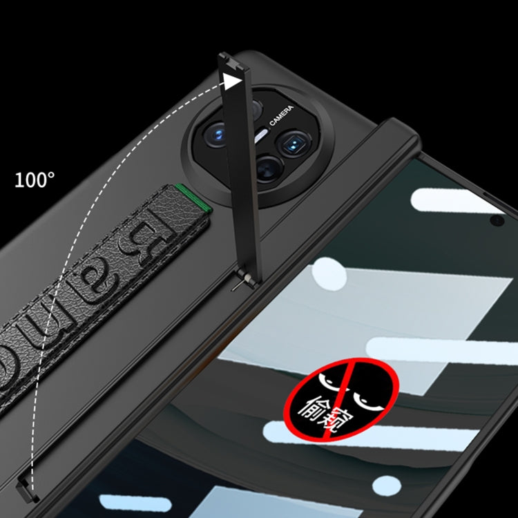 For Huawei Mate X5 GKK Wristband Integrated Privacy Film Magnetic Hinge Phone Case(Carbon Fiber)