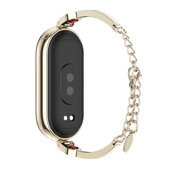 For Xiaomi Mi Band 8 / 9 / 9 NFC Mijobs Ruyi Beauty Bracelet Watch Band(Light Gold Red)