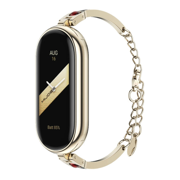 For Xiaomi Mi Band 8 / 9 / 9 NFC Mijobs Ruyi Beauty Bracelet Watch Band(Light Gold Red)