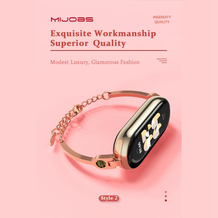 For Xiaomi Mi Band 8 / 9 / 9 NFC Mijobs Ruyi Beauty Bracelet Watch Band(Light Gold Red)